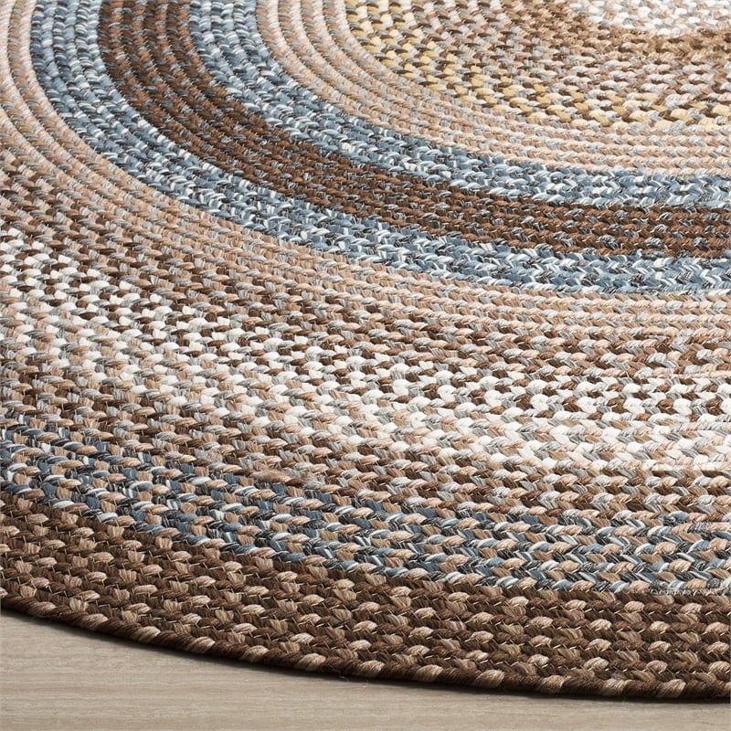 Safavieh Braided 10' X 14' Oval Hand Woven Polypropylene Rug in Brown