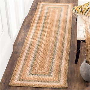 Safavieh Braided 2'6&quot X 5' Hand Woven Polypropylene Rug in Tan