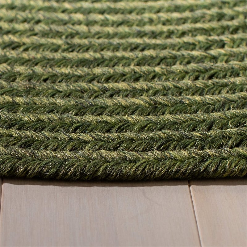 Safavieh Braided 2' X 3' Hand Woven Polypropylene Rug in Green