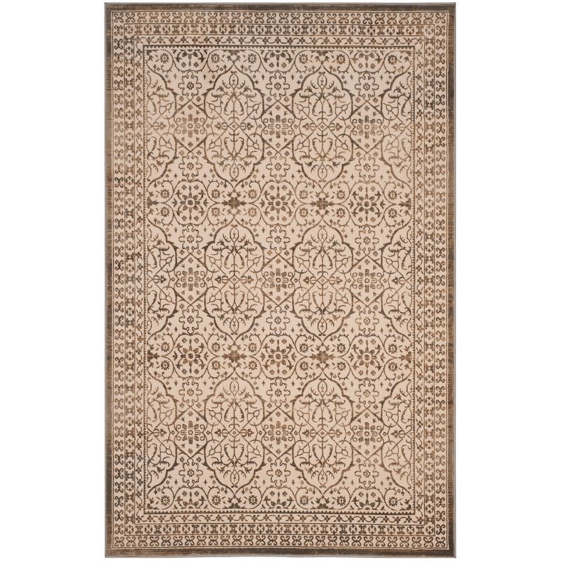 Safavieh Brilliance 4' X 6' Power Loomed Rug in Cream and Bronze