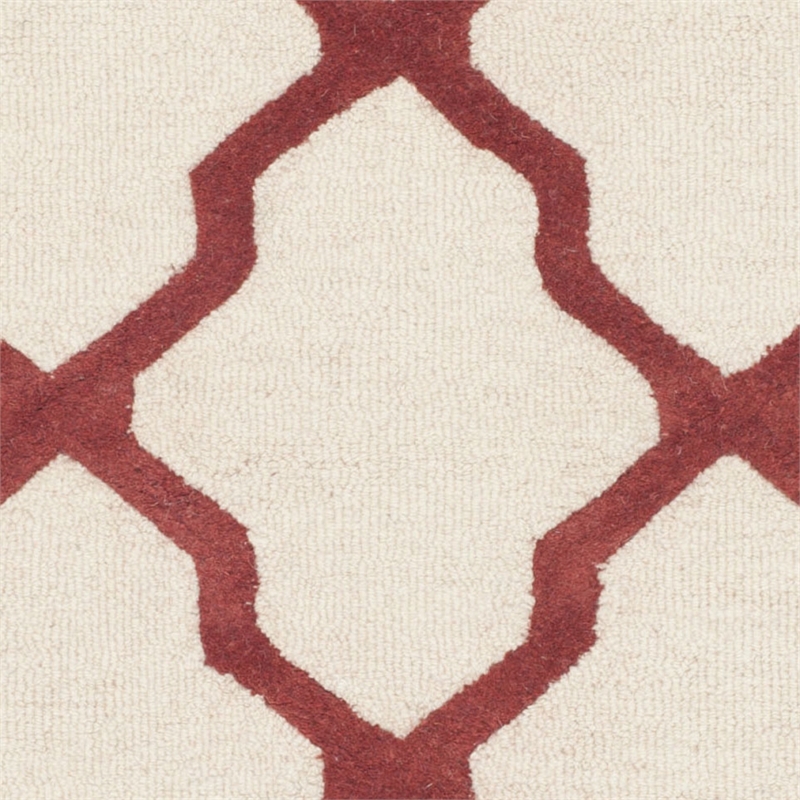 Safavieh Cambridge 5' X 8' Hand Tufted Wool Rug in Ivory and Rust