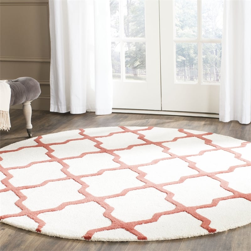 Safavieh Cambridge 6' Round Hand Tufted Wool Rug