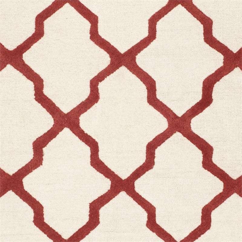 Safavieh Cambridge 8' X 10' Hand Tufted Wool Rug in Ivory and Rust