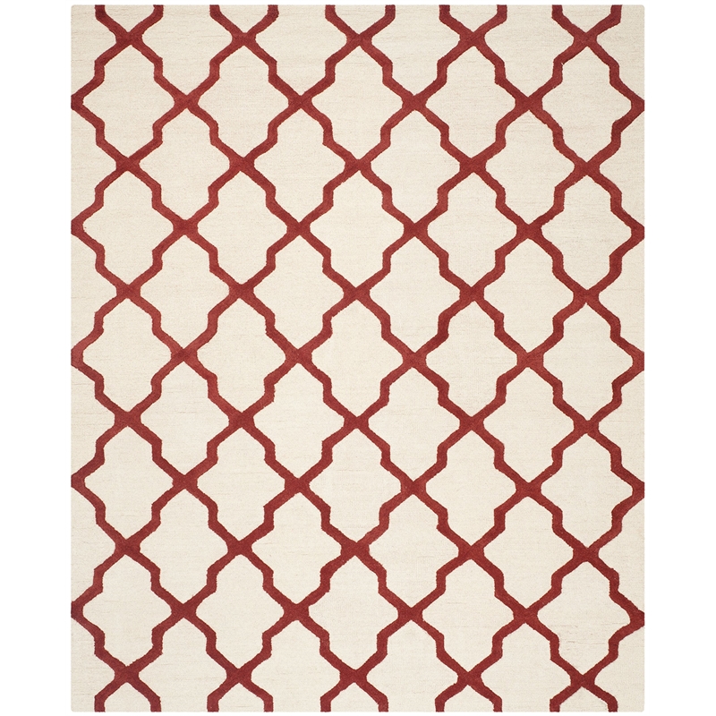 Safavieh Cambridge 8' X 10' Hand Tufted Wool Rug in Ivory and Rust