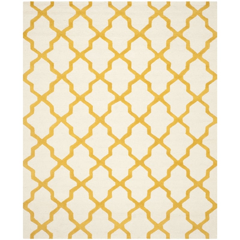 Safavieh Cambridge 8' X 10' Hand Tufted Wool Rug in Ivory and Gold