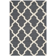 Safavieh Cambridge 4' X 6' Hand Tufted Wool Rug in Dark Gray and Ivory