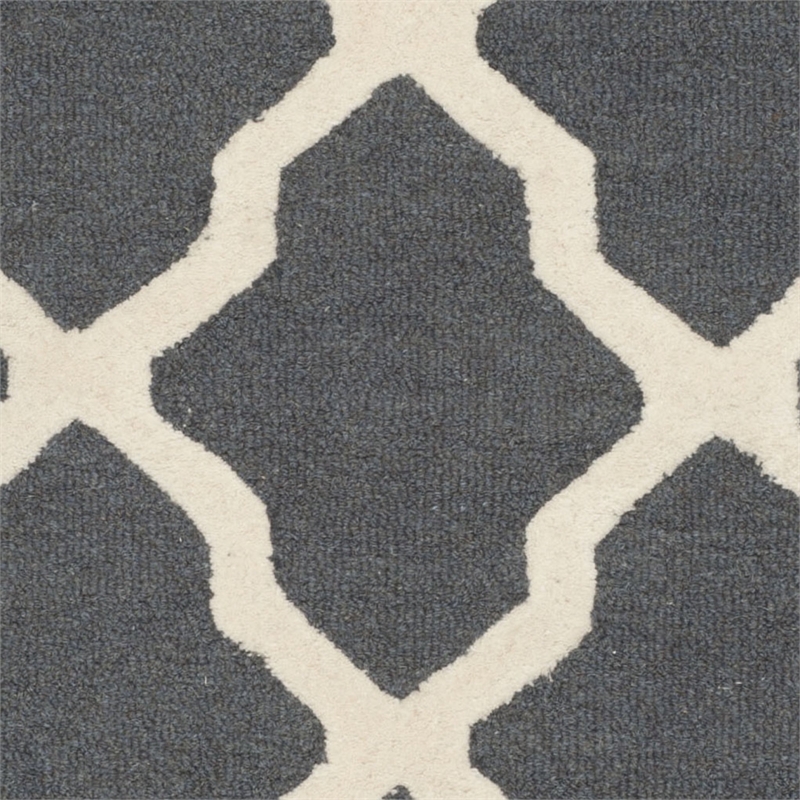 Safavieh Cambridge 5' X 8' Hand Tufted Wool Rug in Dark Gray and Ivory