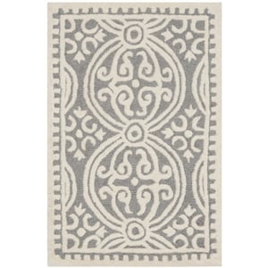 Safavieh Cambridge 2' X 3' Hand Tufted Wool Rug in Silver and Ivory