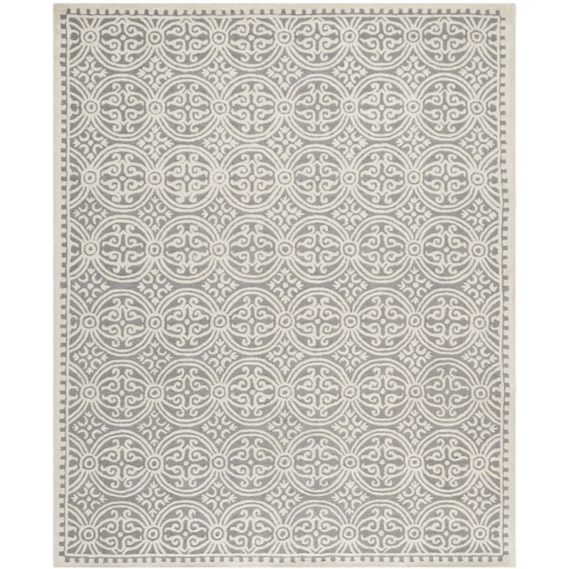 Safavieh Cambridge 6' X 9' Hand Tufted Wool Rug in Silver and Ivory
