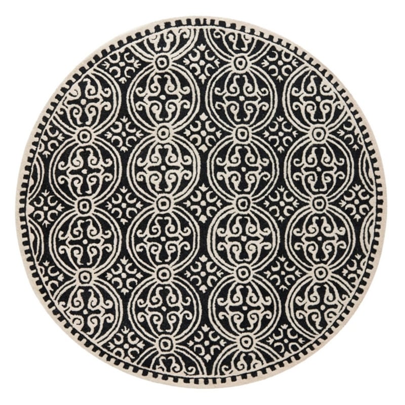 Safavieh Cambridge 11' X 15' Hand Tufted Wool Rug in Black and Ivory