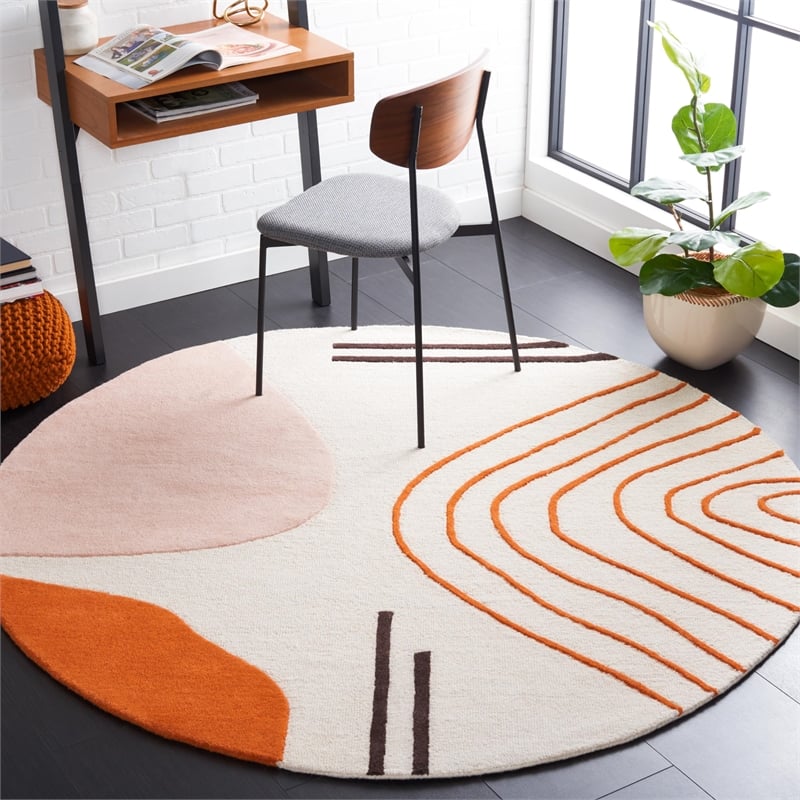 Safavieh Cambridge 4' Round Hand Tufted Wool Rug