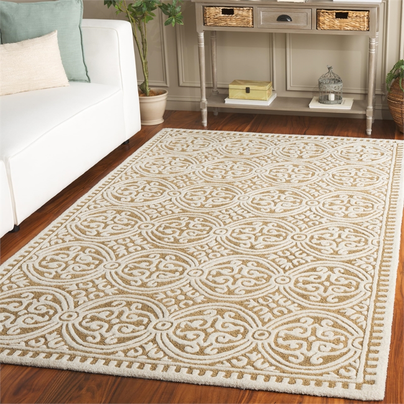 Safavieh Cambridge 5' X 8' Hand Tufted Wool Rug in Black and Ivory