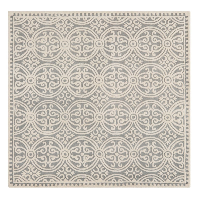 Safavieh Cambridge 9' X 12' Hand Tufted Wool Rug in Black and Ivory