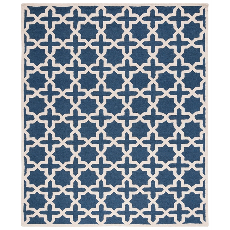 Safavieh Cambridge 8' X 10' Wool Hand Tufted Rug in Navy / Ivory