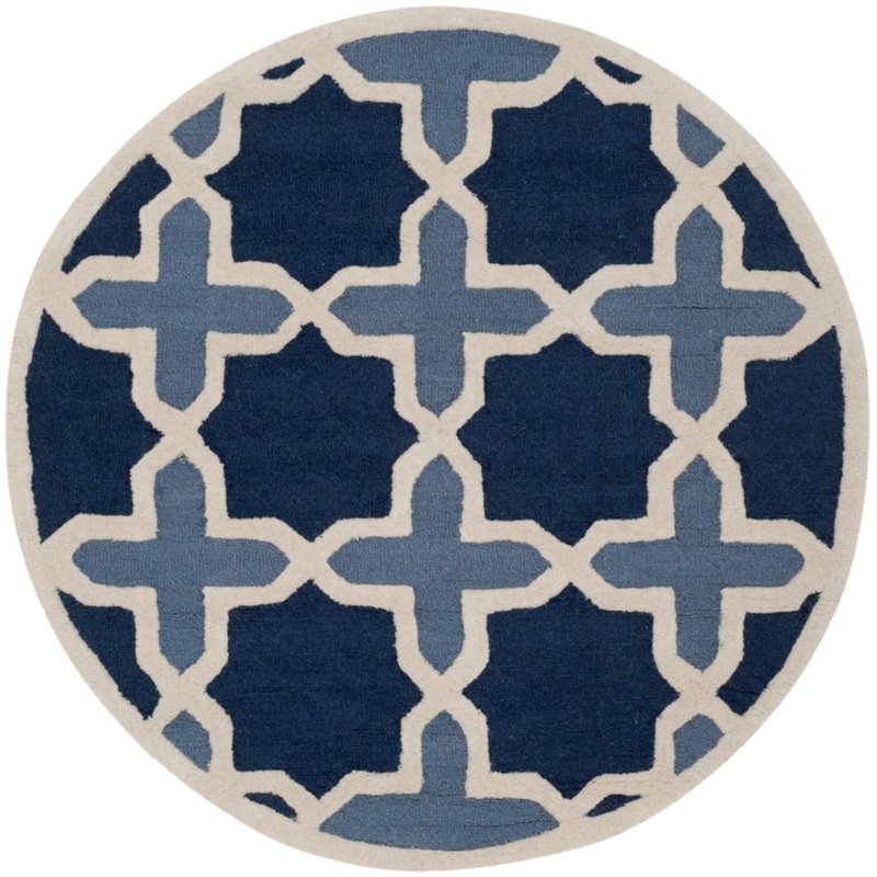 Safavieh Cambridge 8' Round Hand Tufted Wool Rug