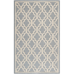 Safavieh Cambridge 4'-0&quot x 6'-0&quot Wool Hand Tufted Rug in Silver / Ivory