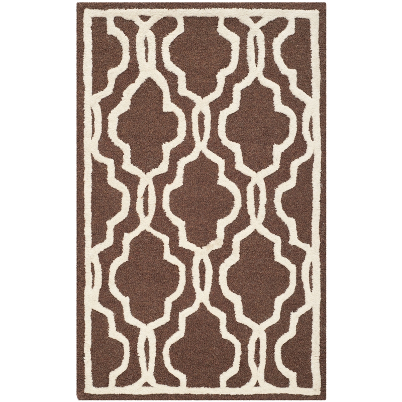 Safavieh Cambridge 2' X 3' Wool Hand Tufted Rug In Brown And Ivory