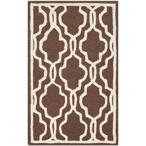 Safavieh Cambridge 2' X 3' Wool Hand Tufted Rug In Brown And Ivory