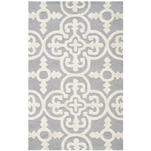 Safavieh Cambridge 2' X 3' Hand Tufted Wool Rug in Silver and Ivory