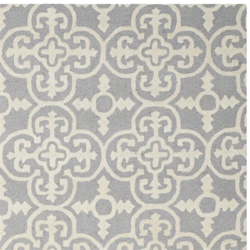 Safavieh Cambridge 8' X 10' Hand Tufted Wool Rug in Silver and Ivory