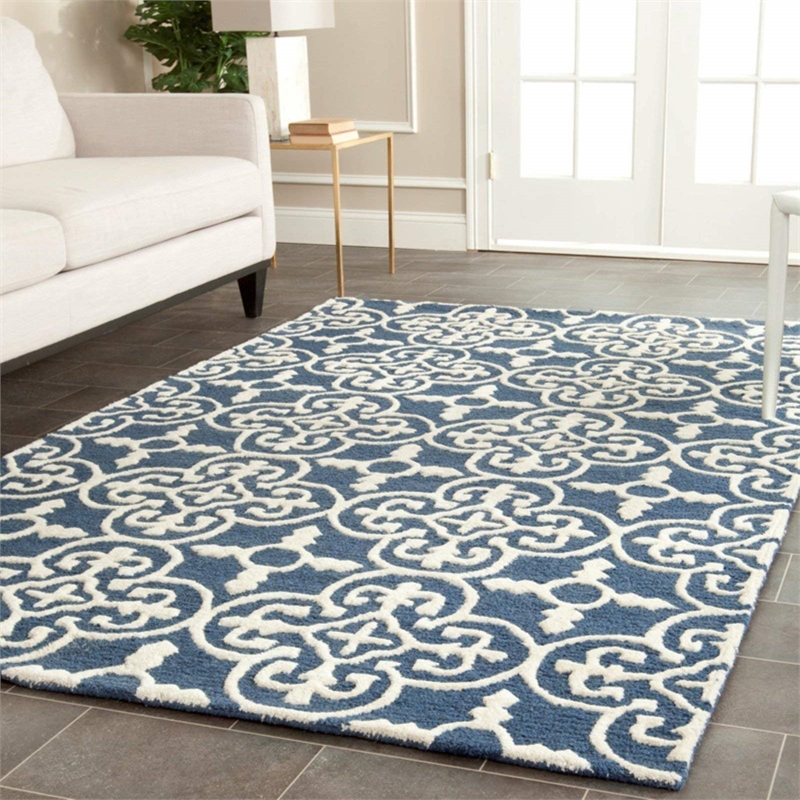 Safavieh Cambridge 2' X 3' Hand Tufted Wool Rug in Navy and Ivory