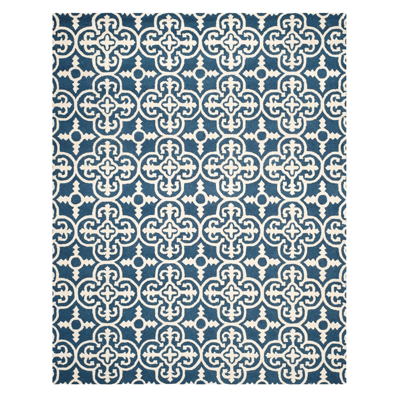 Safavieh Cambridge 3' X 5' Hand Tufted Wool Rug in Navy and Ivory
