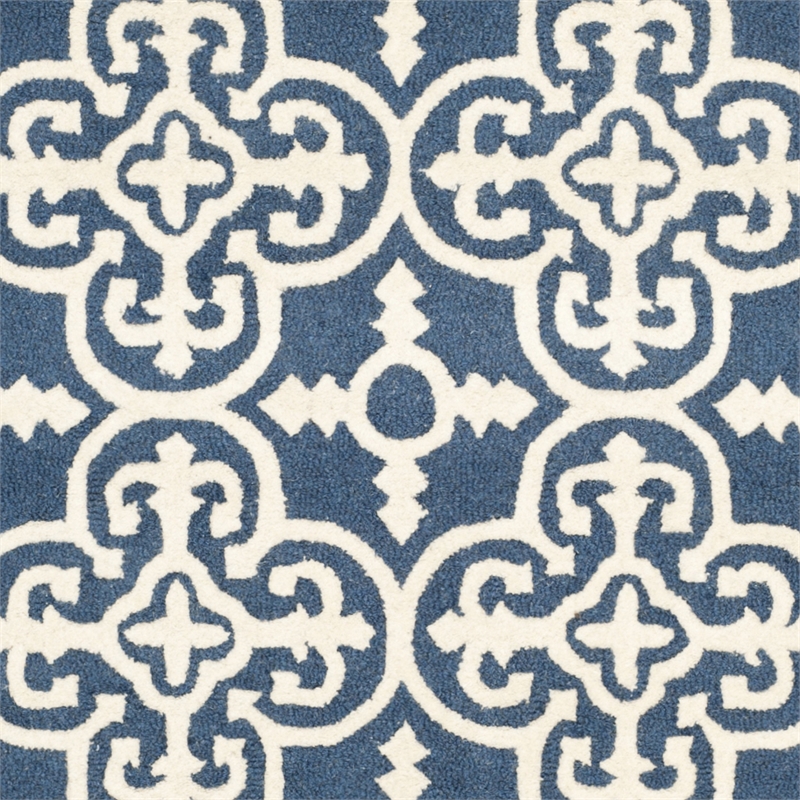 Safavieh Cambridge 9' X 12' Hand Tufted Wool Rug in Navy and Ivory