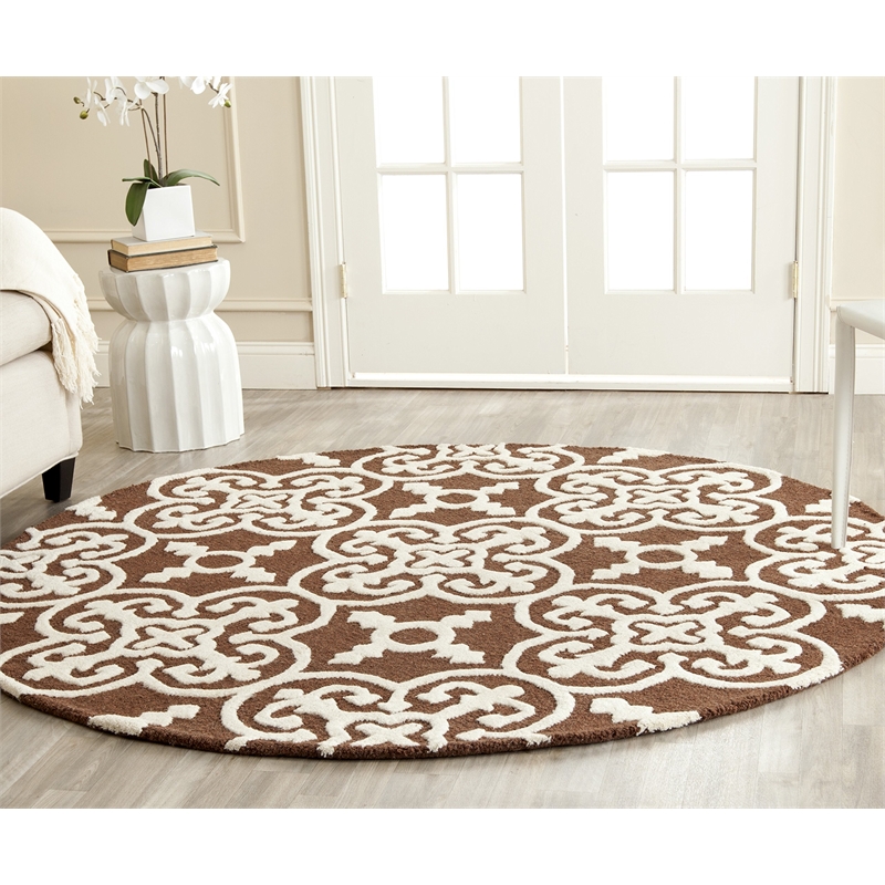 Safavieh Cambridge 6' Round Hand Tufted Wool Rug