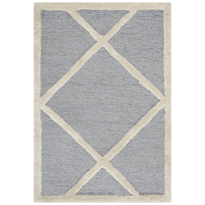 Safavieh Cambridge 2' X 3' Hand Tufted Wool Rug in Silver and Ivory
