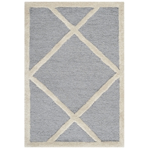 Safavieh Cambridge 2' X 3' Hand Tufted Wool Rug in Silver and Ivory
