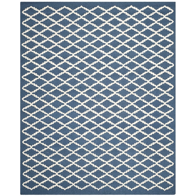 Safavieh Cambridge 8' X 10' Hand Tufted Wool Rug in Navy and Ivory