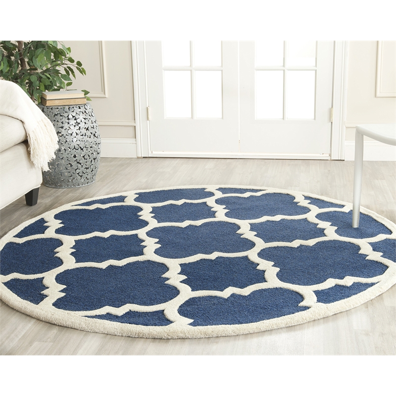Safavieh Cambridge 8' Round Hand Tufted Wool Rug