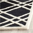 Safavieh Cambridge 3' X 5' Hand Tufted Wool Rug in Black and Ivory