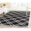 Safavieh Cambridge 3' X 5' Hand Tufted Wool Rug in Black and Ivory