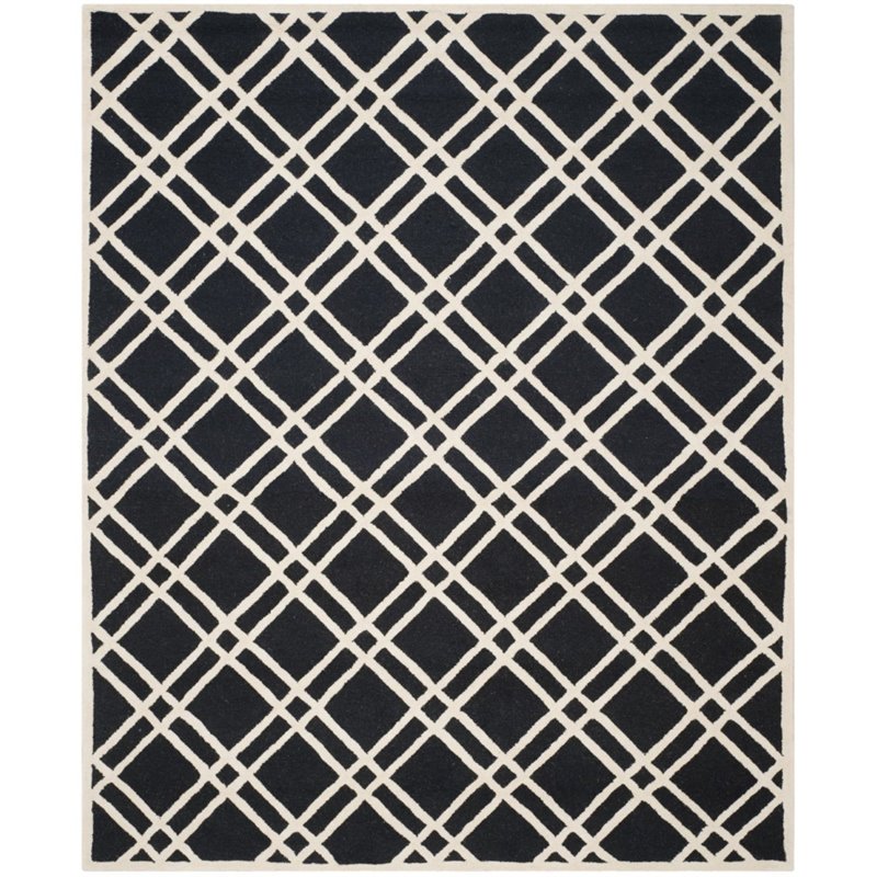 Safavieh Cambridge 4' X 6' Hand Tufted Wool Rug in Black and Ivory