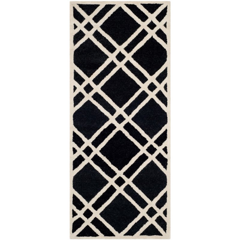 Safavieh Cambridge 6' X 9' Hand Tufted Wool Rug in Black and Ivory