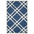 Safavieh Cambridge 3' X 5' Hand Tufted Wool Rug in Navy Blue and Ivory