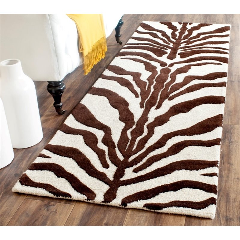 Safavieh Cambridge 3' X 5' Hand Tufted Wool Rug in Ivory and Brown