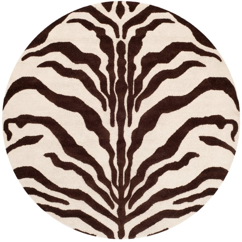 Safavieh Cambridge 3' X 5' Hand Tufted Wool Rug in Ivory and Brown