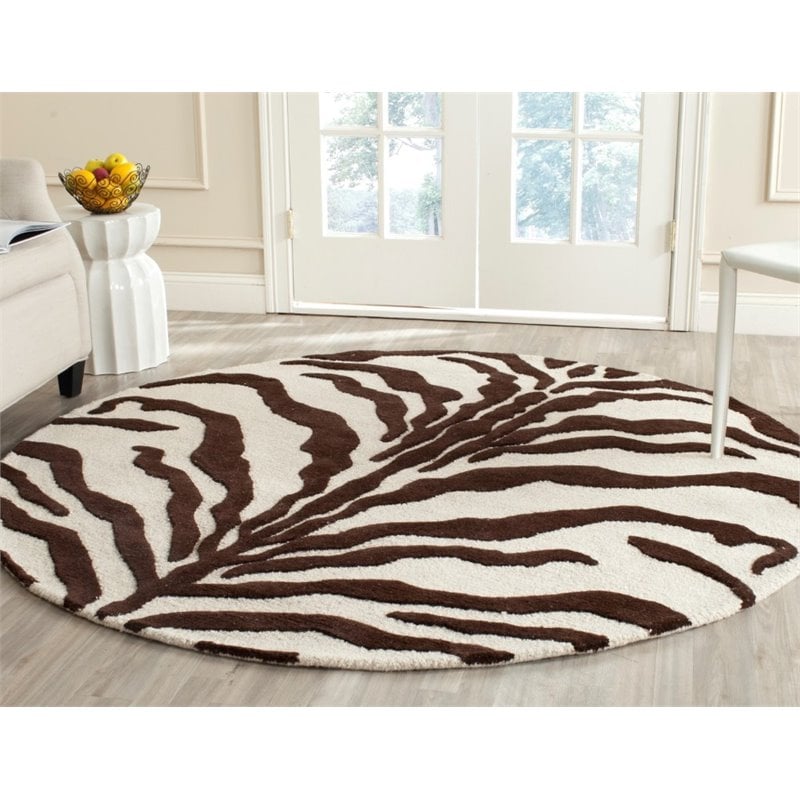 Safavieh Cambridge 8' X 10' Hand Tufted Wool Rug in Ivory and Brown
