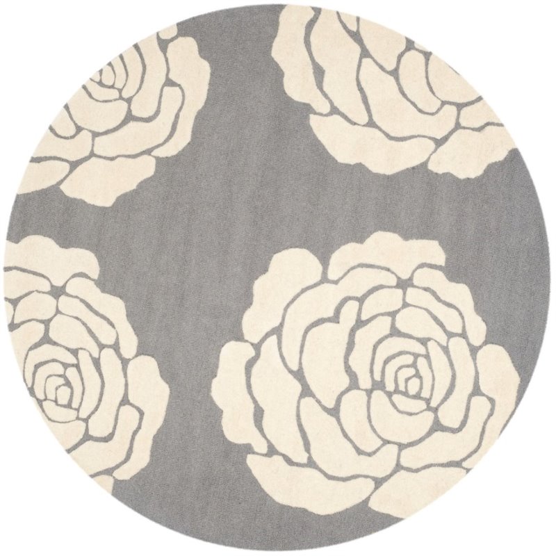Safavieh Cambridge 3' X 5' Hand Tufted Wool Rug in Dark Gray and Ivory