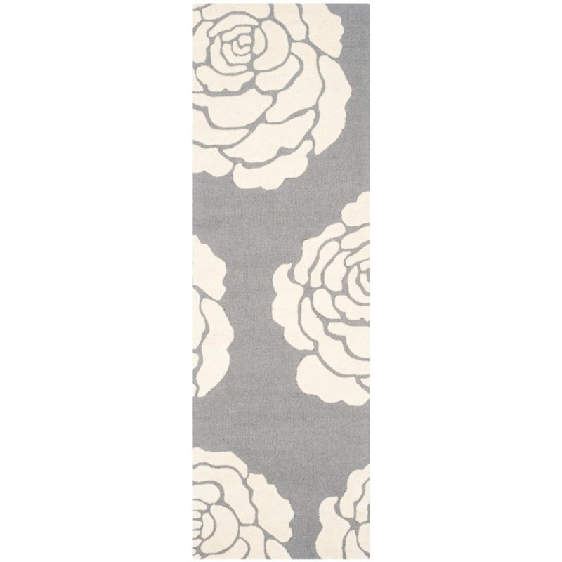 Safavieh Cambridge 5' X 8' Hand Tufted Wool Rug in Dark Gray and Ivory