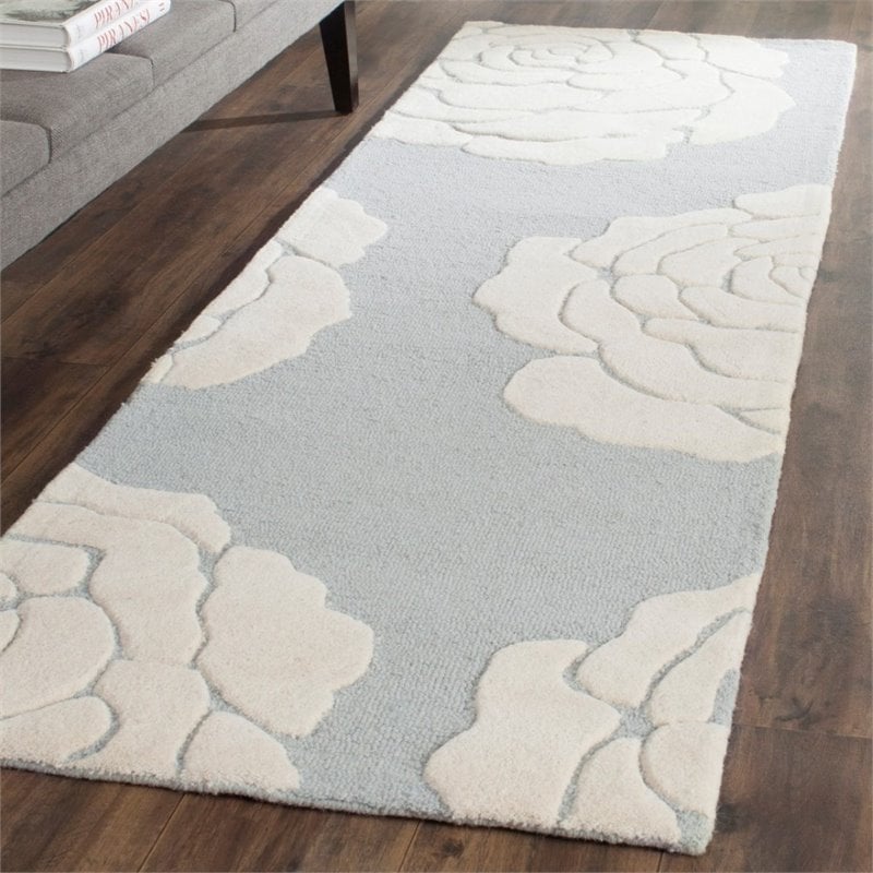 Safavieh Cambridge 2' X 3' Hand Tufted Wool Rug in Gray and Ivory