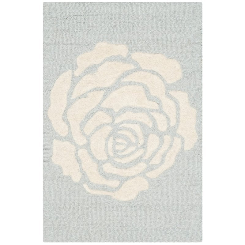 Safavieh Cambridge 2' X 3' Hand Tufted Wool Rug in Gray and Ivory