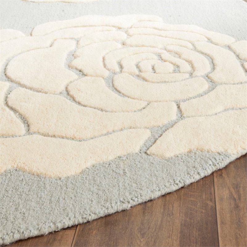Safavieh Cambridge 3' X 5' Hand Tufted Wool Rug in Gray and Ivory