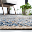 Safavieh Cape Cod 8' Square Handmade Jute Rug in Natural and Blue