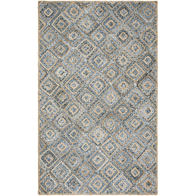 Safavieh Cape Cod 10' X 14' Handmade Jute Rug in Natural and Blue