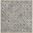 Safavieh Cape Cod 8' Square Handmade Jute Rug in Natural and Blue