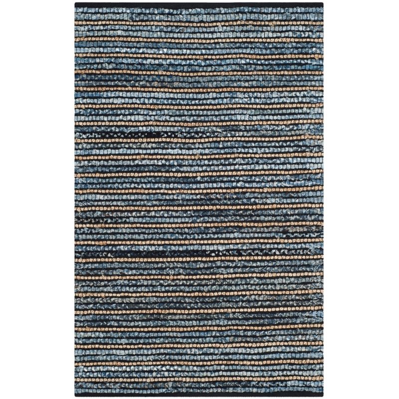 Safavieh Cape Cod 4' X 6' Hand Woven Rug in Blue and Natural