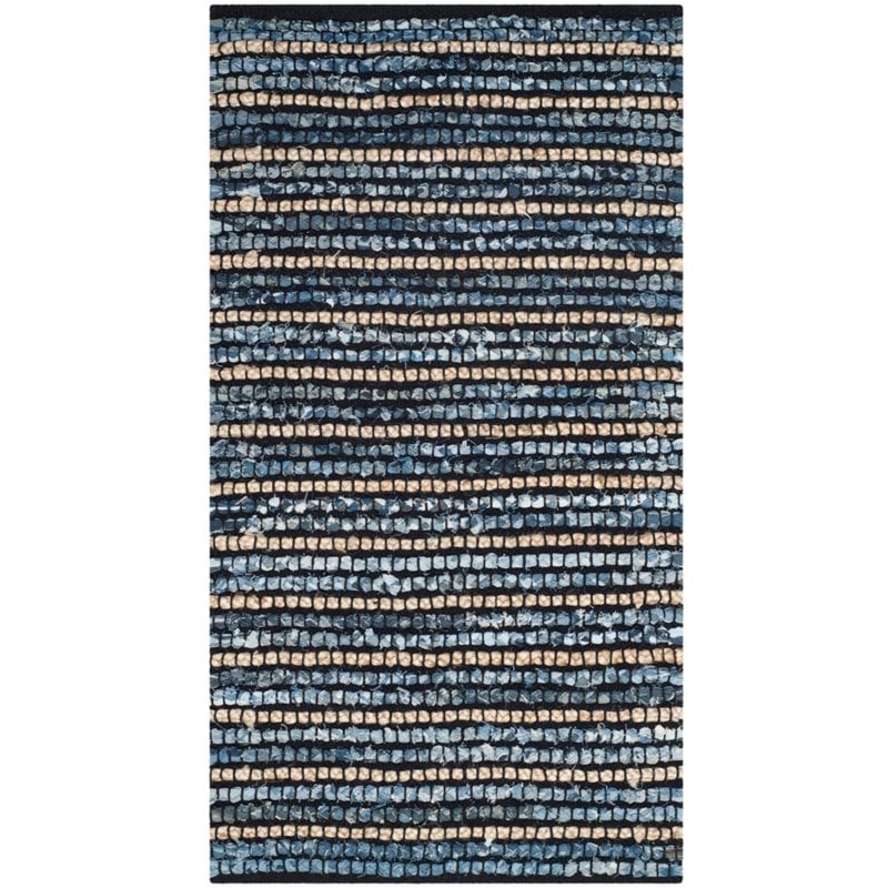 Safavieh Cape Cod 9' X 12' Hand Woven Rug in Blue and Natural